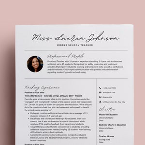 Teacher Resume, Teacher Resume Template, Elementary Teacher Resume, College Resume Template, High School Resume Template, R006