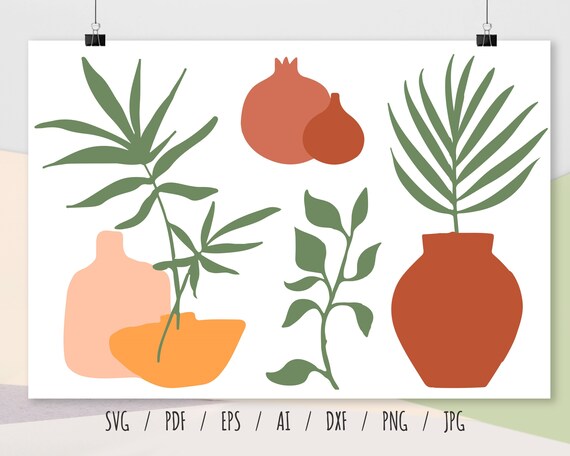 Flowers Vases Floral Vector Files Printable Image Svg zip | Etsy