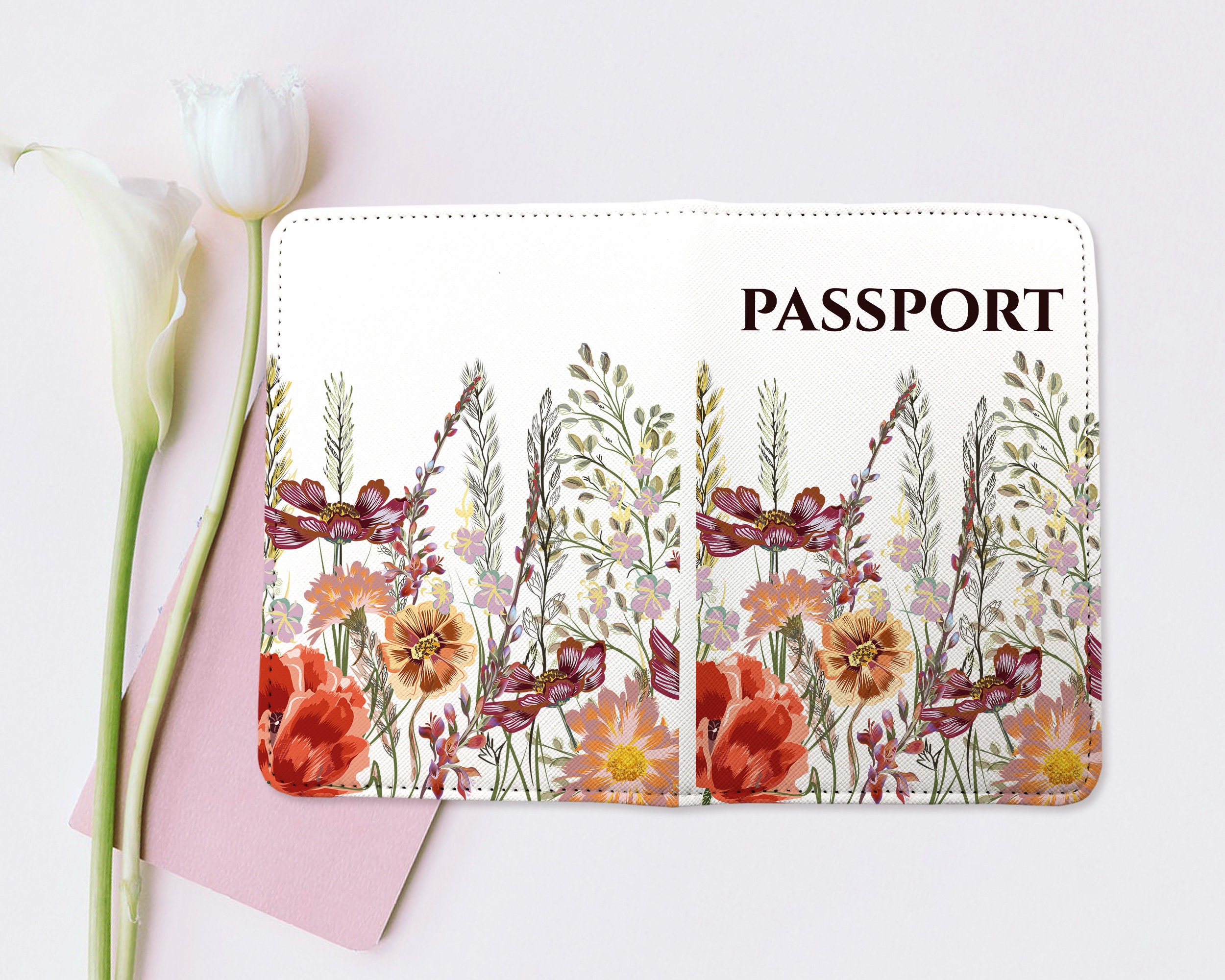 Wild Flowers Passport Holder Travel Set Luggage Tag Floral Etsy
