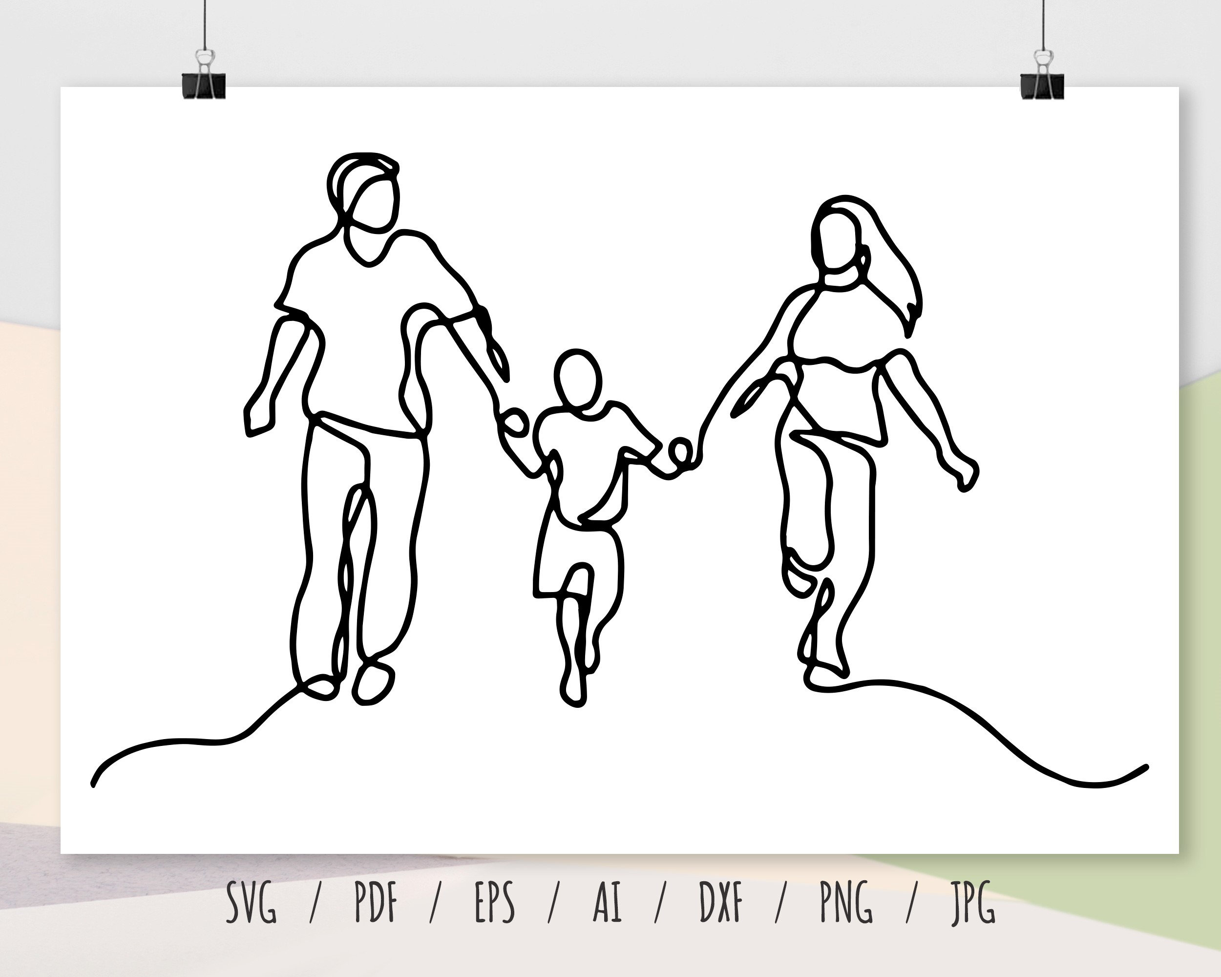 Family Portrait Vector One line Printable Image Vector Svg zip Cricut cut File svg jpg png dxf JPG AI formats to download CG6192 Family Portrait Vector One line Printable Image Vector Svg zip Cricut cut File svg jpg png dxf JPG AI formats to download CG6192