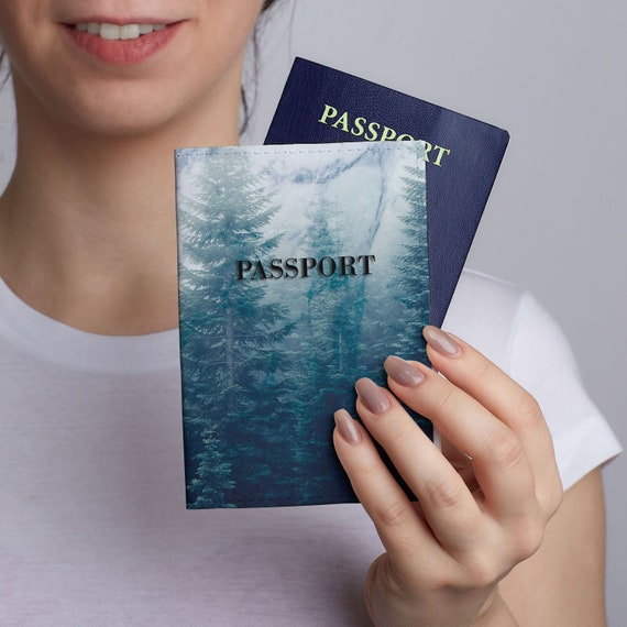 Leather Passport Cover Forest Print Id Card Holder Travel Etsy Leather Passport Cover Forest Print Id Card Holder Travel Etsy