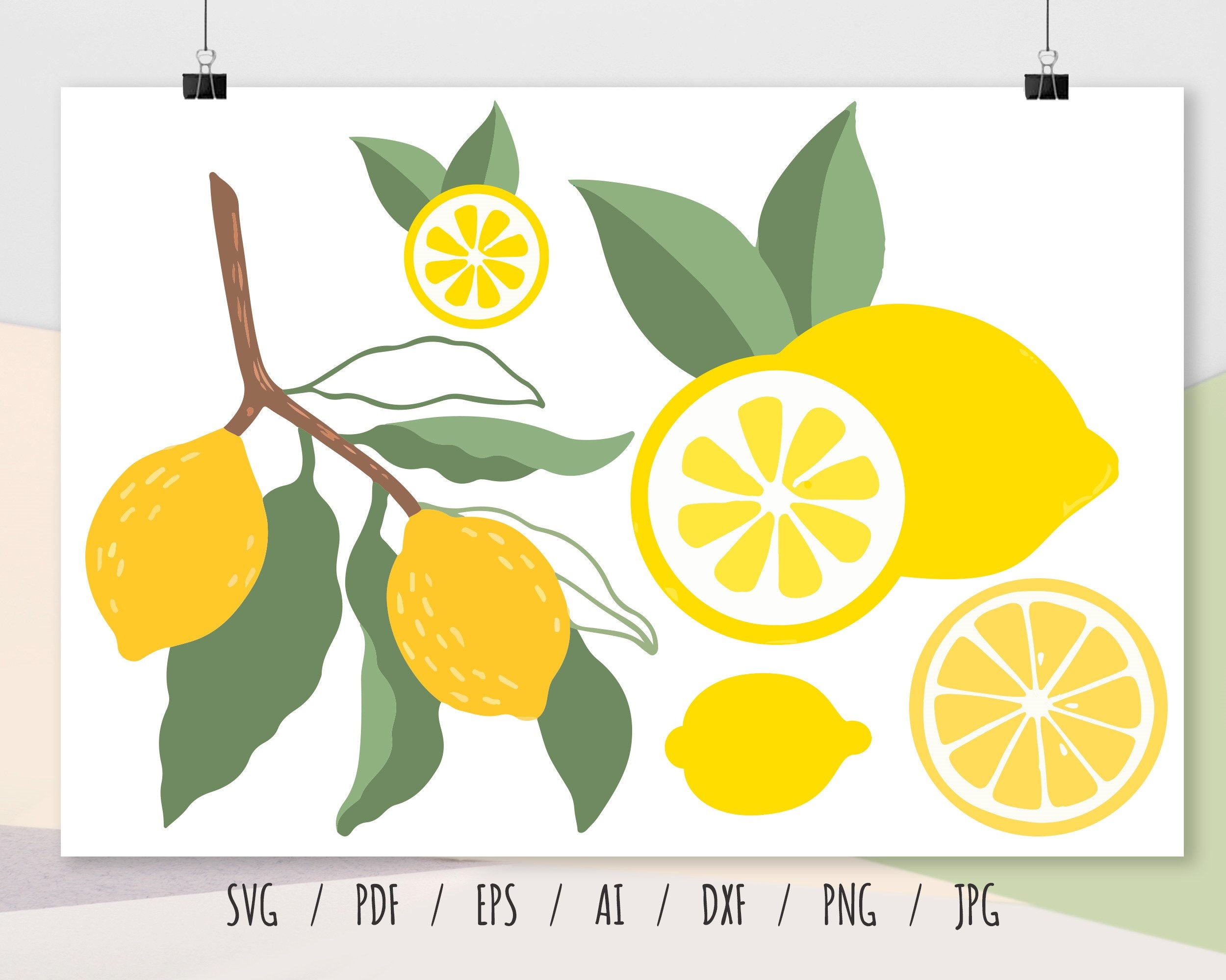Lemon Tree Art Floral Design Vector Files Printable Image | Etsy