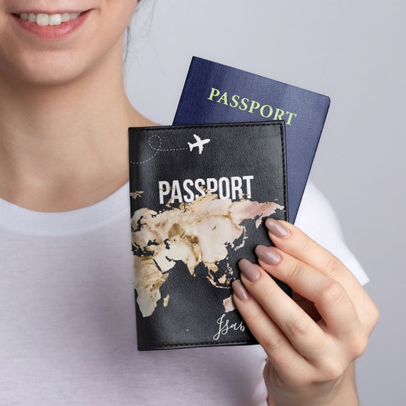 Marble Map Passport Cover Leather Holder Airplane Gift Woman - Etsy