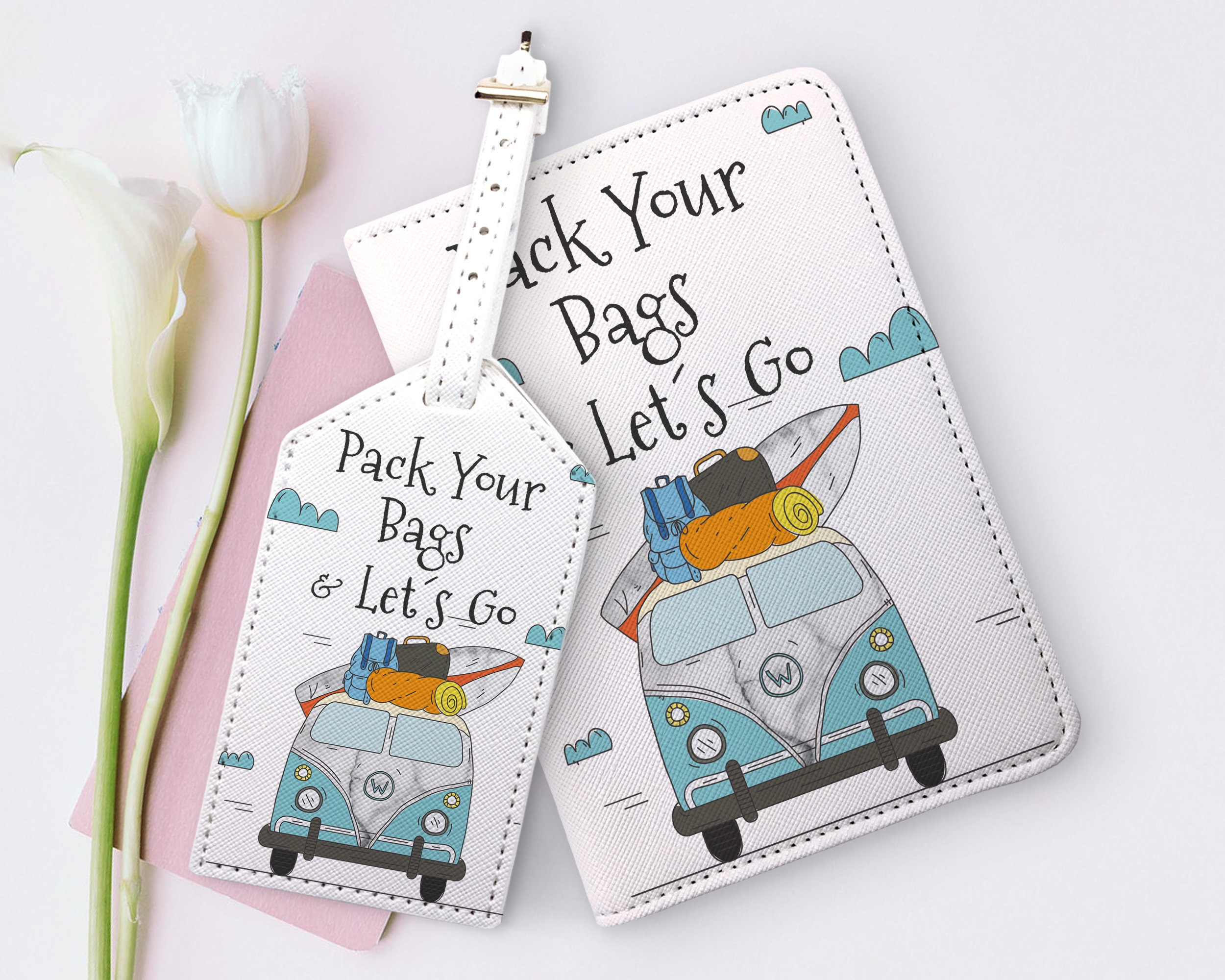 Hippie Bus pack Your bags Let's Go Document Organizer Etsy
