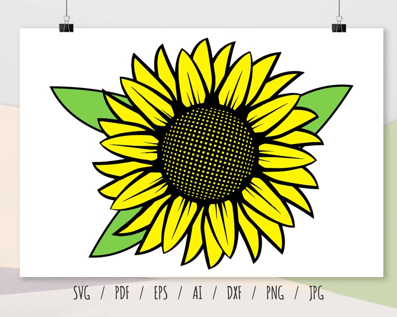 Download Clip Art Sunflower Upload File Floral Logo Flower Sign Printable Image Svg Zip Cricut Cut File Svg Jpg Png Dxf Jpg Ai Formats To Download Cg689 Art Collectibles