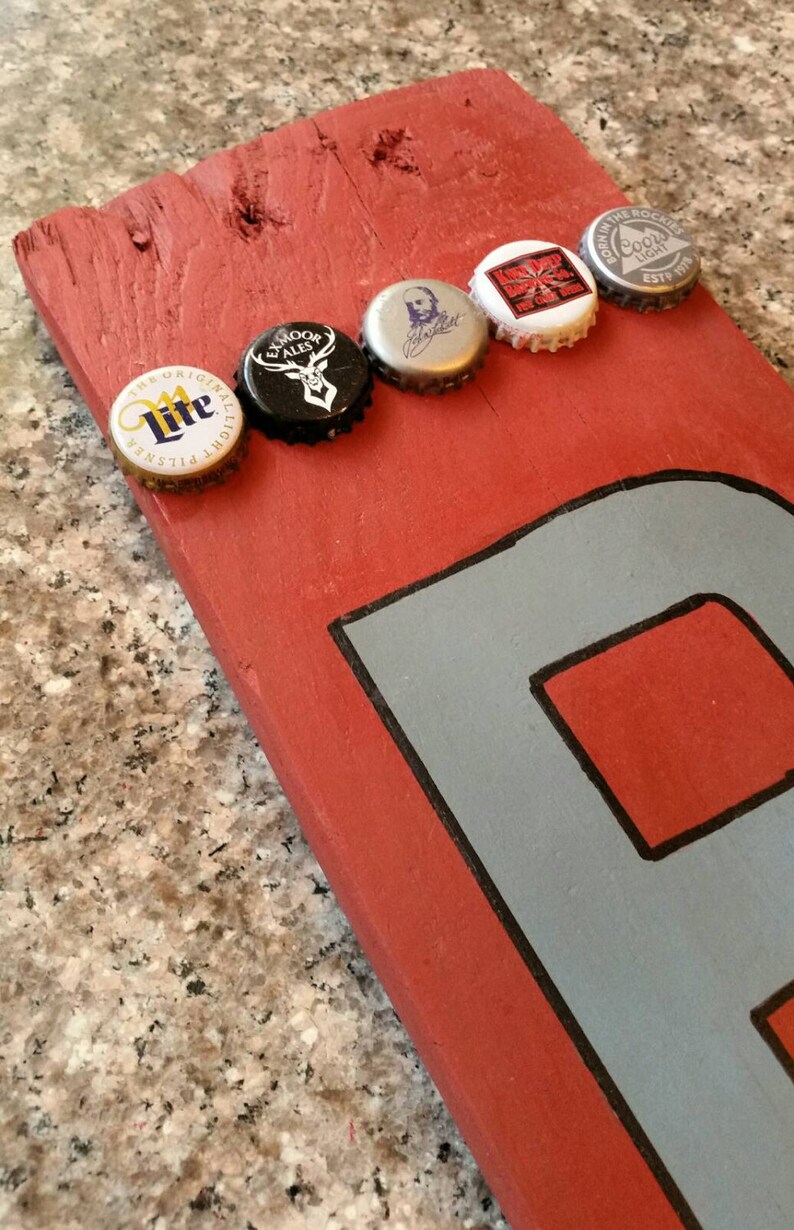 Wood Bar Sign With Beer Bottle Caps Etsy