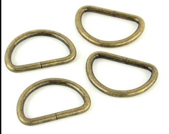 BAGMAKING HARDWARE DESTASH - 1” D Rings 2 Styles - Antique Gold Finish - 15 pieces