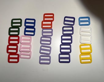 Bagmaking DESTASH! - 26 Multi Colored Plastic Tri-Glide Strap Adjusters Sliders - 1”