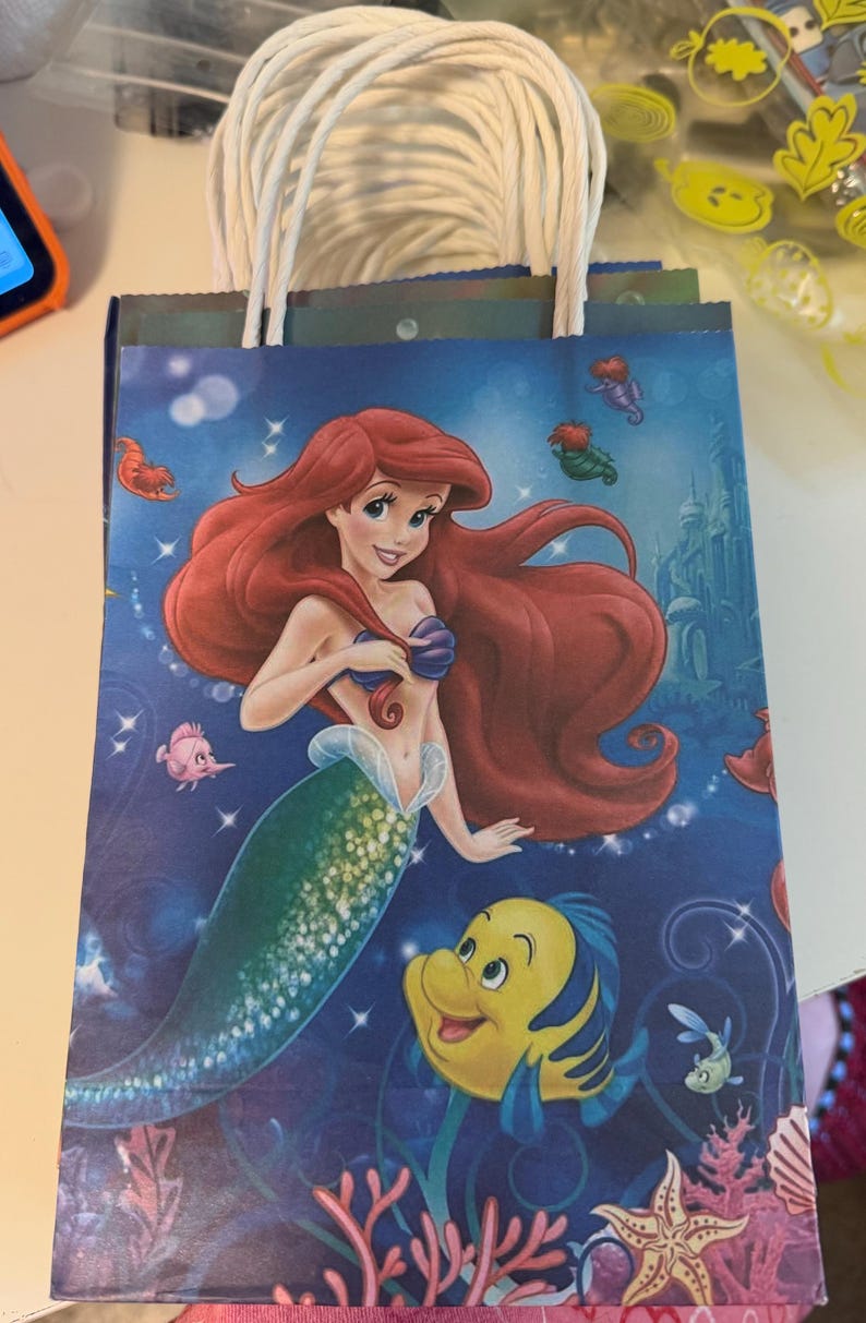 16 bolsas de regalo de cumpleaños de La Sirenita de Disney imagen 4
