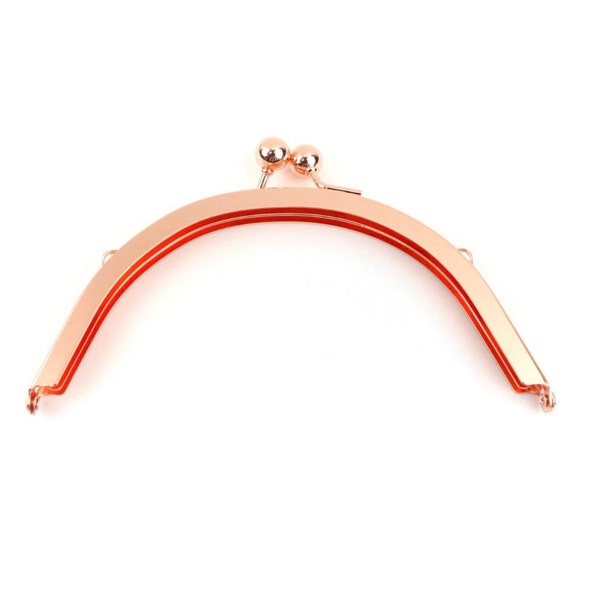 Metal coin purse frame in rose gold 6” x 4”