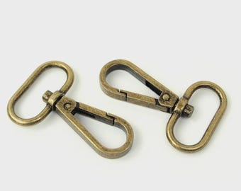 BAGMAKING DESTASH - 1” Swivel Snap Hook - Antique Gold Finish - 6 pieces