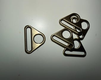 BAGMAKING HARDWARE DESTASH - 1.25” Triangle Rings - Antique Gold - 5 Pieces