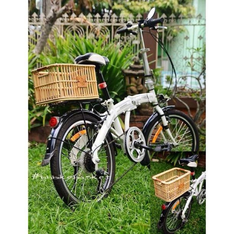 BB.BikeBasket Rear Wicker Bike Bicycle Basket on Back Rack for Etsy