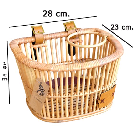 Bb.bikebasket Front Wicker Bike Bicycle Basket With Drink Holder