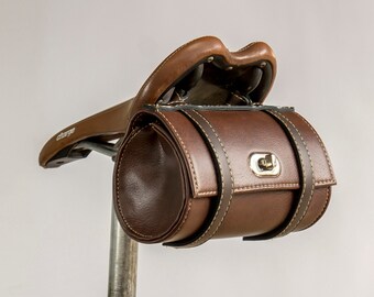 Vintage Bicycle Saddle Tool Bag Rear Cycling Retro Saddle Dark Brown