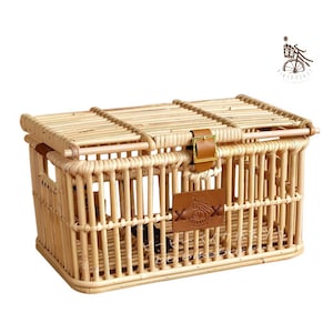 BB.BikeBasket Rear Wicker Rattan attach on a Rack for Folding Citi Lady Bicycle Vintage handmade Thai