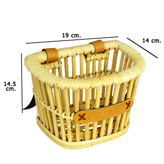 Bike Wicker Baskets Front Handlebar Bicycle Basket With Lid and Leather  Belt Easy to Install Bicycle Accessory Brown 