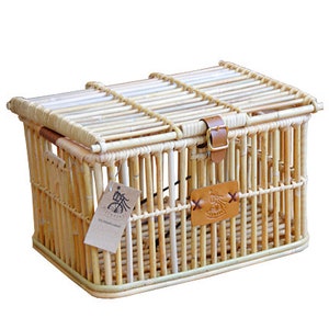BB.BikeBasket Rear Plus Mini Size Wicker Rattan attach on a Rack for Folding Citi Lady Bicycle Vintage handmade Thai