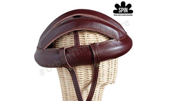 Vintage leather on sale bicycle helmet