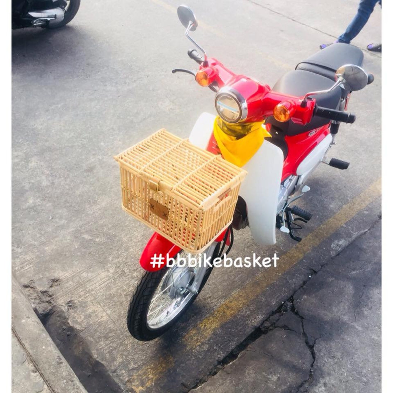 Bb.bikebasket Rear Wicker Rattan Attach on a Rack for Folding Etsy