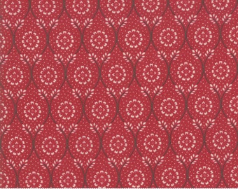 La Rose Rouge Collection Perpetue Roche Rouge Red Cream Yardage Designed by French General for Moda Fabrics 100/% Cotton #13887 22