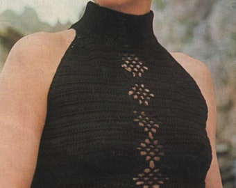 Crochet Pattern Lady's Halter Neck Top. Summer/Boho/Hippie/Festival.