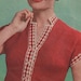 Knitting Pattern Vintage 1950s Lady's Blouse/Cardigan. Capped Sleeves. Stand up Collar.