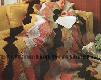 Crochet Pattern To Make Vintage Diamond Design Afghan/Blanket/Throw/Bedspread