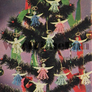PDF Crochet Pattern/Instructions To Make Vintage Christmas Angels Tree Decorations