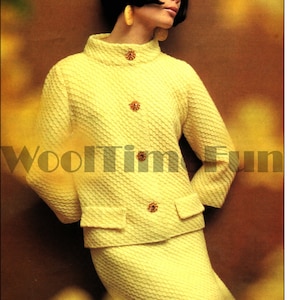 PDF Knitting Pattern Women&#39;s Vintage 1960s Suit/Skirt/Jacket.