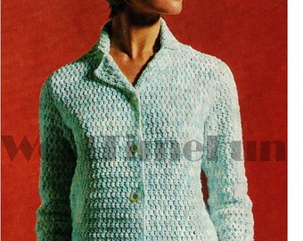Crochet Pattern Women's Classic Jacket Cardigan DK Yarn