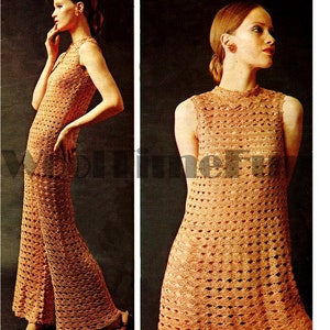 Crochet Pattern Retro Dress, Tunic & Trousers Boho Festival Summer