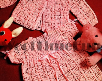 Crochet Pattern Baby Toddler Dress & Jacket Cardigan Coat