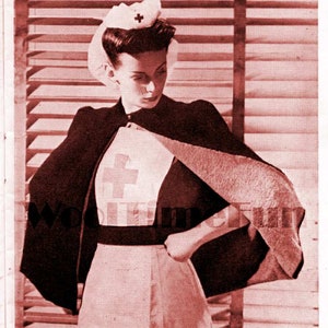 Strickanleitung Vintage 40er 50er Jahre Damen Cape Mantel. Doppellagig Für Wärme. 4 fädiges Garn.