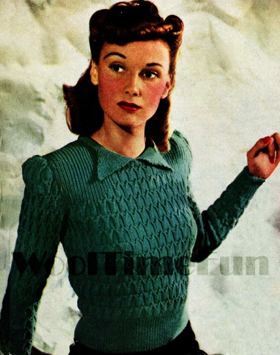 Knitting Pattern Lady's Vintage 1940s/ww2 Jumper. Long or - Etsy