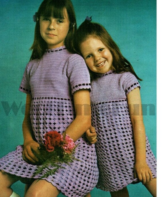 Crochet Pattern Instructions to Make Child's Girl's Dress Tunic