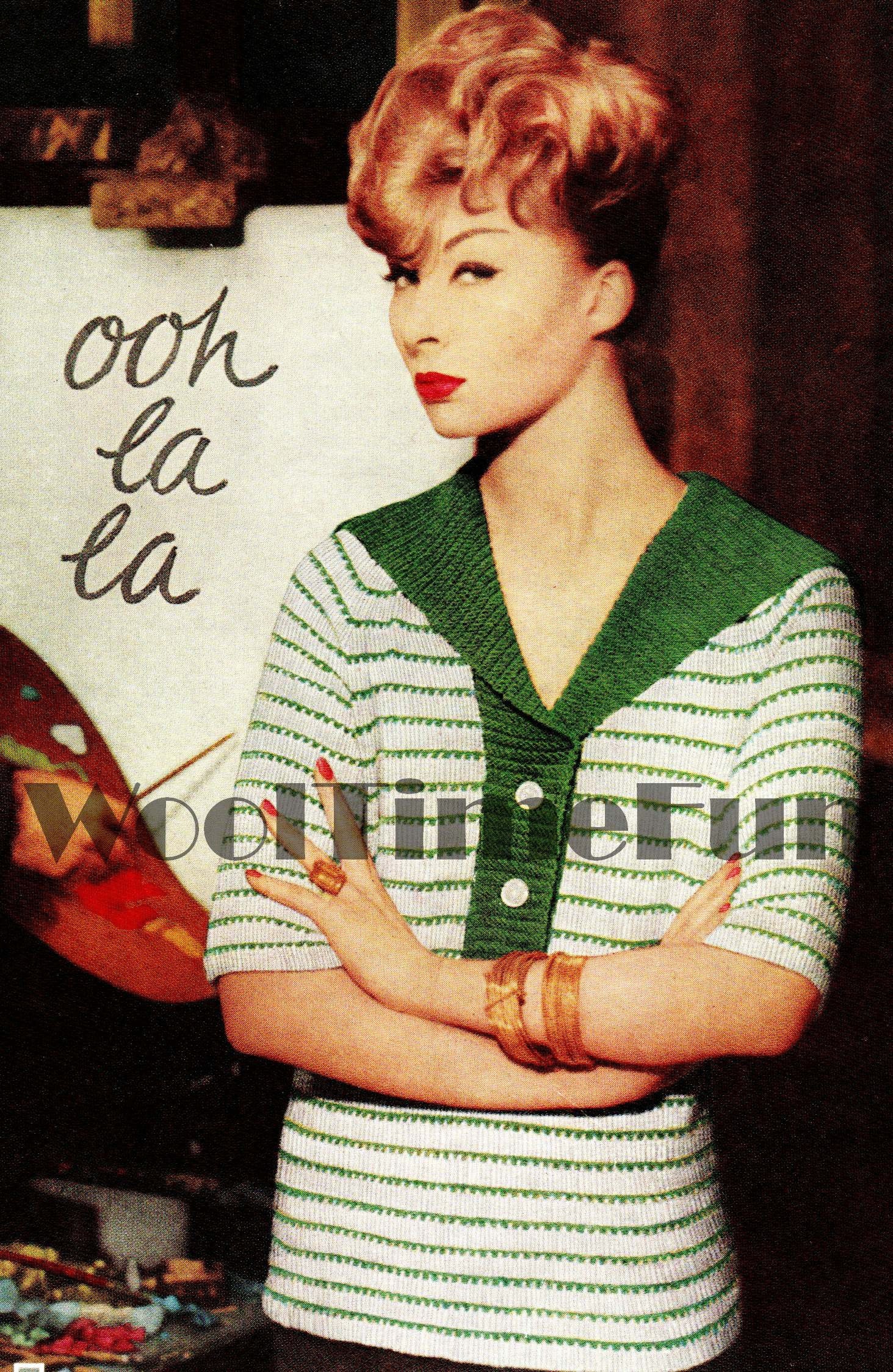 50s USA製 Vintage Stripe Summer Knit