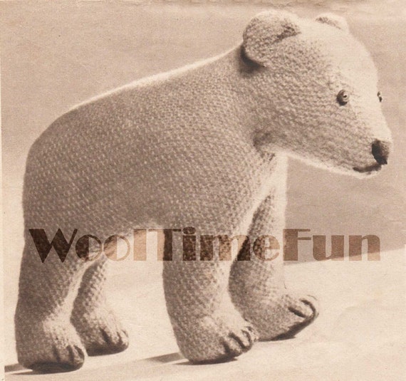 Vintage 1940s/ww2 Knitting Pattern to Make Cute Toy Bear/polar 
