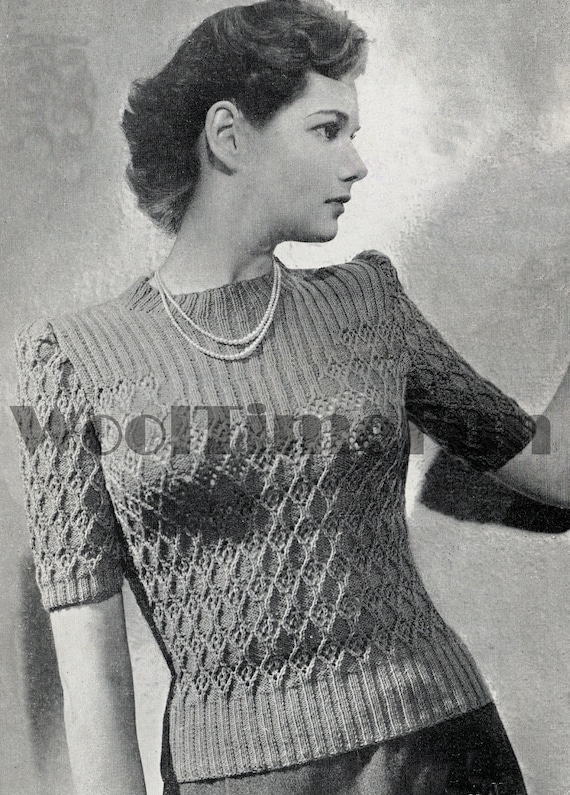 Strickmuster Anleitung Damen Vintage 1940er Jahre Rippen Spitze