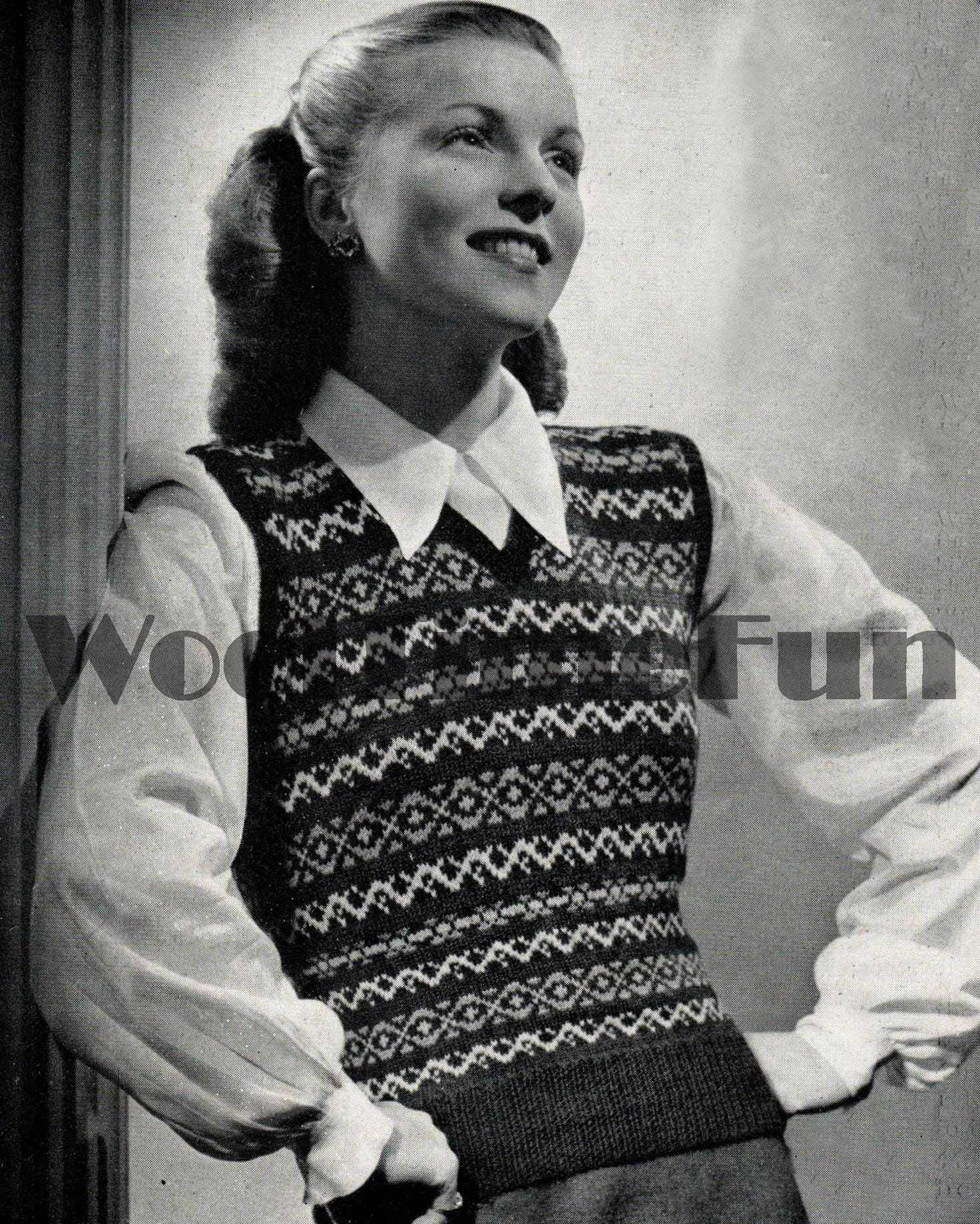 Fair Isle Vest - Etsy Fair Isle Vest - Etsy