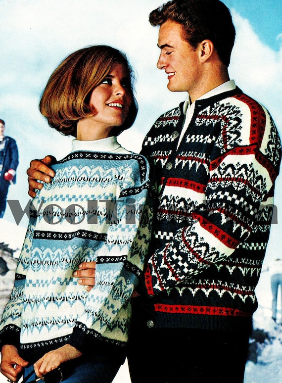Knitting Pattern Men's and Ladies Nordic/fair Isle Sweater