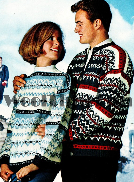 Knitting Pattern Men's and Ladies Nordic/fair Isle Sweater