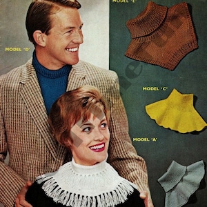 Knitting Pattern Unisex Windcheaters Dickies 4 Ply Yarn 5 Designs Roll Neck