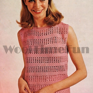 Crochet Pattern Womens Summer Sleeveless Vest Top Quick & Easy To Make