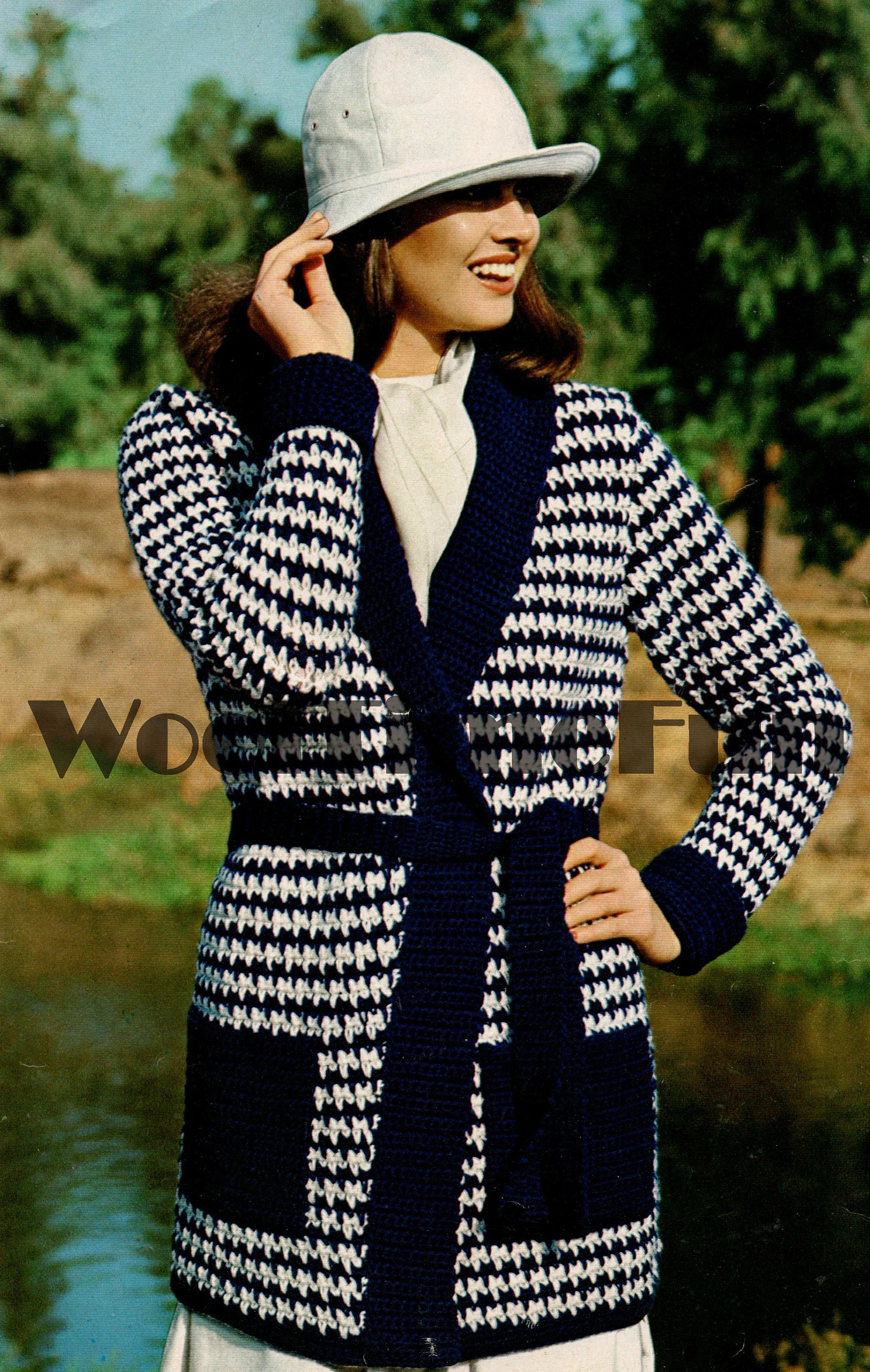 HOUND TOOTH CHECK LONG COAT - GREEDILOUS