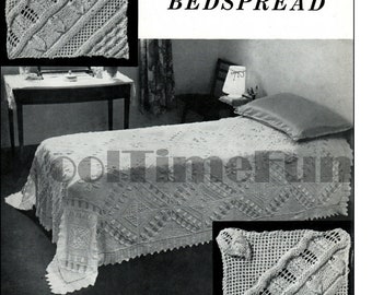 PDF Stickmönster Gör Vintage Löv-/Spetsdesign Filt/Överkast/Förkläde/Pläd/Afghanskt Täcke