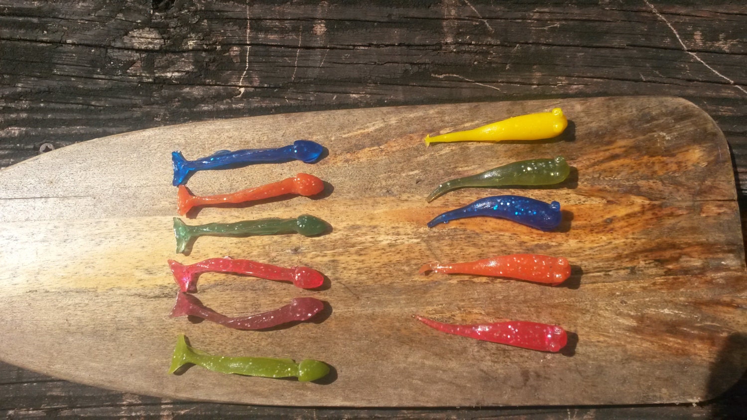Bag O' Dicks Assorted Plastic Worm Fishing Lures 10 Pack 