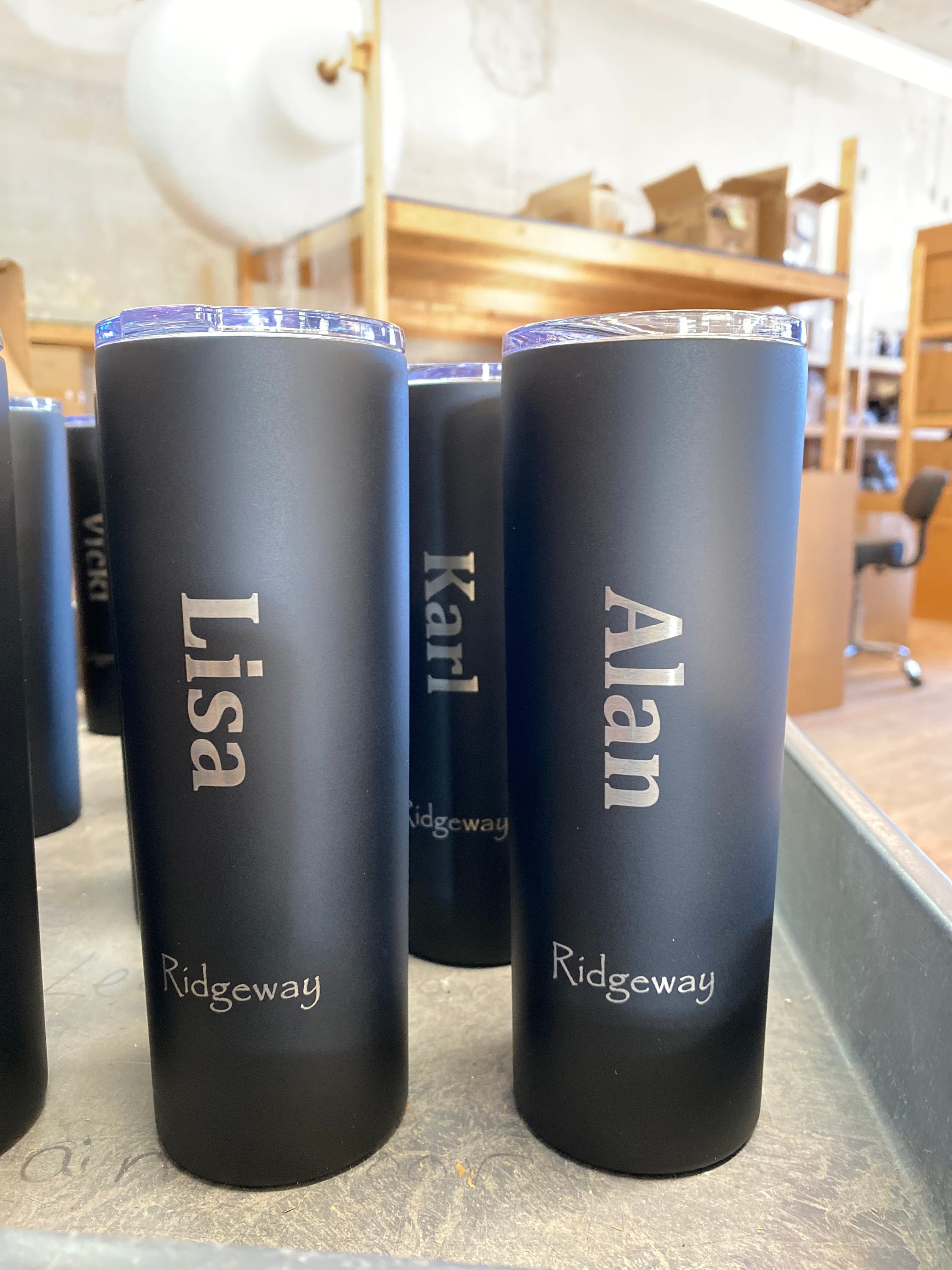 Etched Matte Black Skinny Stainless Steel Tumbler Etsy