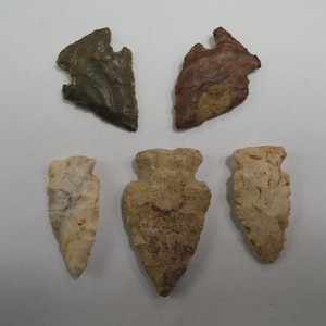 Nice Authentic Group of 5 Arrowheads Found in Ohio / Artifact / Relic / Arrowhead