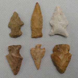 6 Very Nice Arrowheads Found In Missouri / Artifact / Relic / Arrowhead